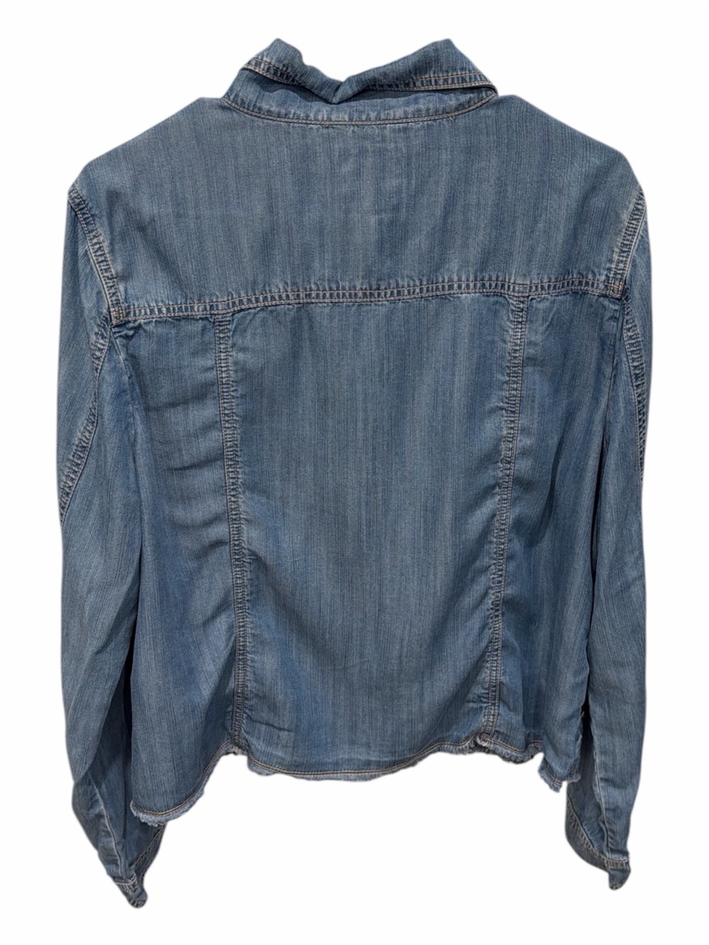 Tommy Bahama Chambray O'Lei Cropped Denim Jacket Women's XL 100% TENCEL™ Lyocell - Picture 4 of 7
